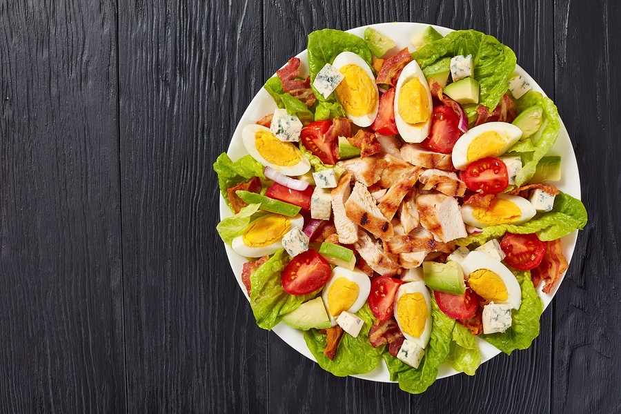 Delicious American Cobb Salad On Plate